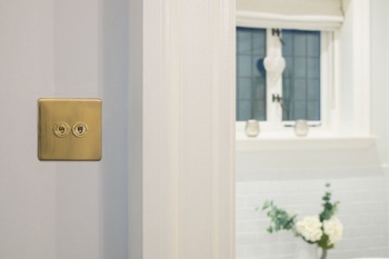 Brushed Brass Period 2 Gang 2 Way Dolly Switch